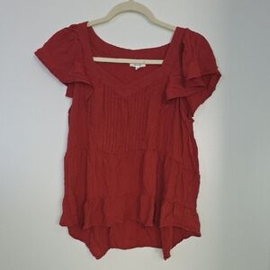 Maurices Red Textured Blouse